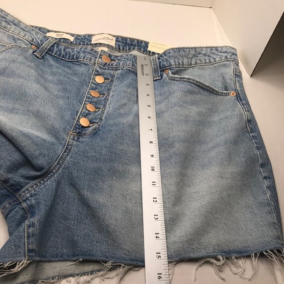 Universal Thread Women's Size 22W Vintage Midi Short Cut Off Blue Denim New - Picture 10 of 14